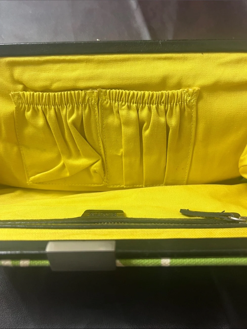 Angela Adams Canvas Clutch w/ Wrapped Leather Handle, use w/ or w/o handle.